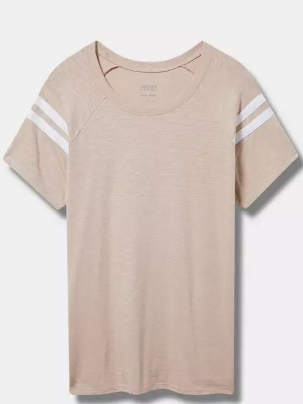 Torrid Size 1 Crew Neck Varsity Tee Beige